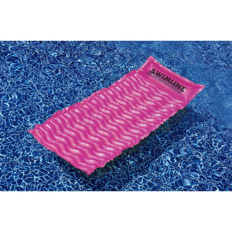72" Inflatable Pink Bubble Swirled Swimming Pool Air Mattress Float Bed Bath & Beyond 38409373